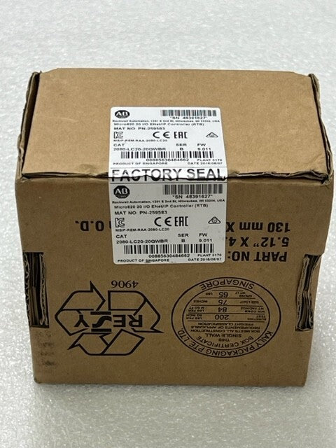 2080-LC20-20QWBR Ser B Micro820 EtherNet IP PLC Controller New