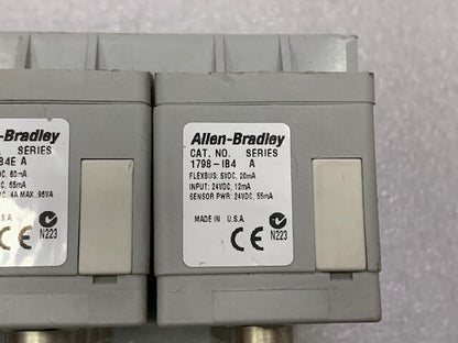 1798 FlexArmor DeviceNet Baseplate, Field Termination Plug and I/O Modules Used