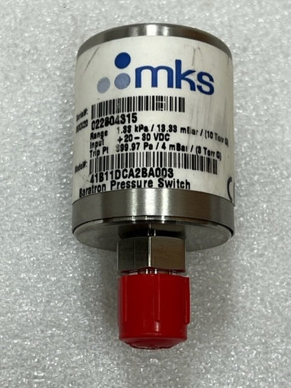 MKS 41B11DCA2BA003 Baratron Pressure Switch 1.33kPa 10 Torr Used