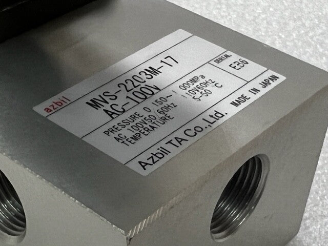 Azbil TA Co MVS-2203M-17 AC100V Air Ejector Solenoid Valve New in Box