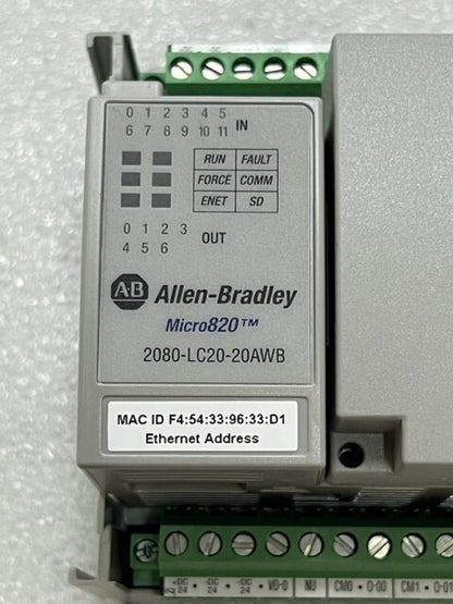 2080-LC20-20AWBR Ser B Micro820 EtherNet IP PLC Controller New