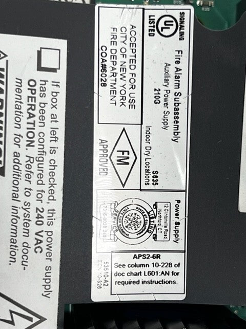 Honeywell Notifier APS2-6R Fire Alarm Auxiliary Power Supply New