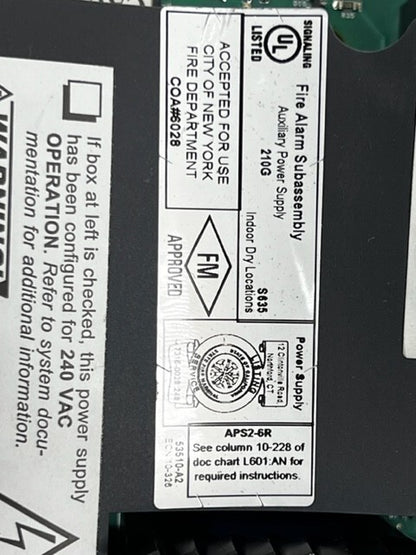 Honeywell Notifier APS2-6R Fire Alarm Auxiliary Power Supply New