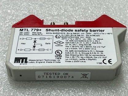 Measurement Technology MTL 779+ Shunt Diode Safety Barrier Used