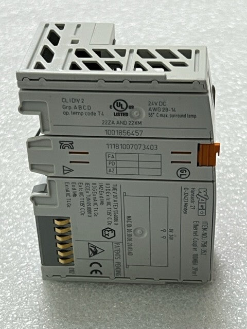 Wago 750-352 PLC Fieldbus EtherNet Coupler Module Used