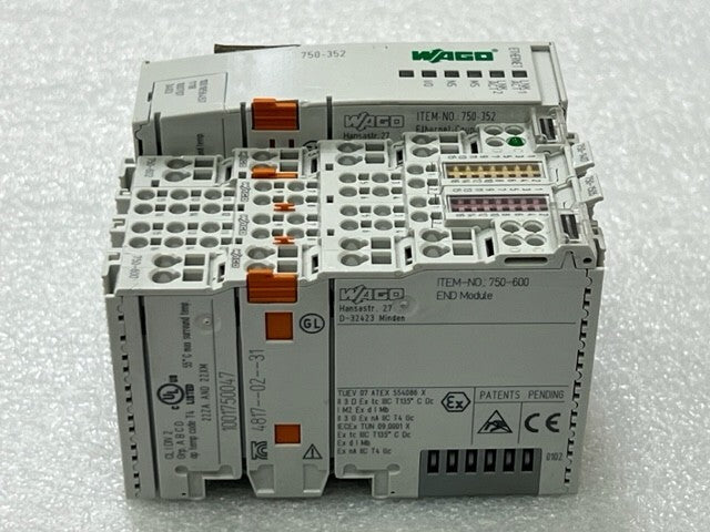 Wago 750-352 PLC Fieldbus EtherNet Coupler Module and I/O Modules Used