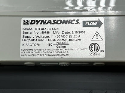 Dynasonics DTFXL1-FN1-NN Transit Time Flow Meter New