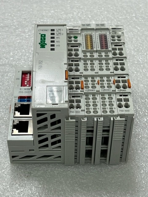 Wago 750-352 PLC Fieldbus EtherNet Coupler Module and I/O Modules Used